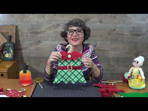 Trío vestido navideño. Duendecita. Incluye moldes (Caja de información). Yasna Pino. Casa Puchinni.