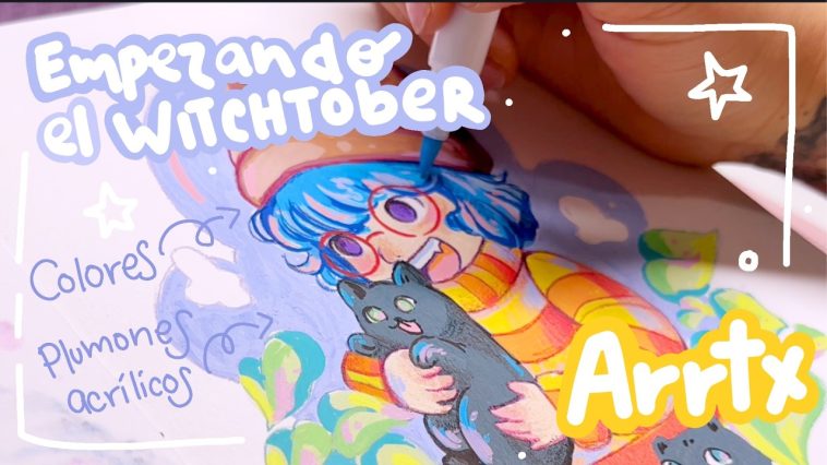 WItchtober con Arrtx colores 126 + Plumones de Acrilico