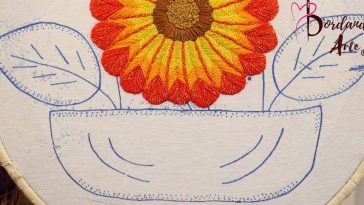 Wow‼️😱BORDADO FÁCIL Y RAPIDO PARA CANASTA DE FLORES🌸🧺PRINCIPIANTES👌 #embroidery #stitching #handmade