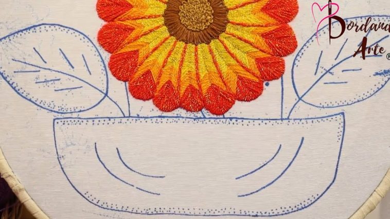 Wow‼️😱BORDADO FÁCIL Y RAPIDO PARA CANASTA DE FLORES🌸🧺PRINCIPIANTES👌 #embroidery #stitching #handmade