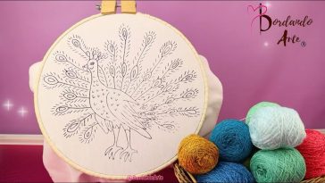 Wow‼️🦚INCREÍBLE Y FÁCIL BORDADO DE PAVOREAL😱PUNTADAS PRINCIPIANTES👌 #embroidery #stitching #handmade