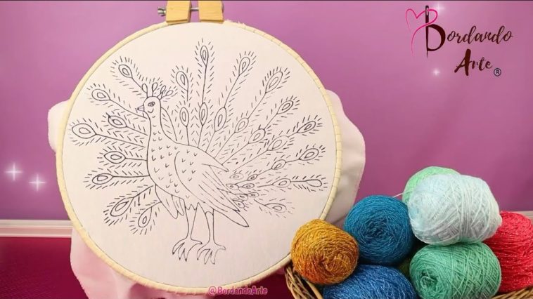 Wow‼️🦚INCREÍBLE Y FÁCIL BORDADO DE PAVOREAL😱PUNTADAS PRINCIPIANTES👌 #embroidery #stitching #handmade