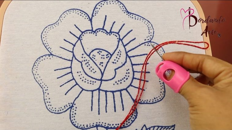 Wow‼️PUNTADAS FÁCILES PARA BORDADO DE ROSAS GRANDES😱🌺 #embroidery #handmade #stitching