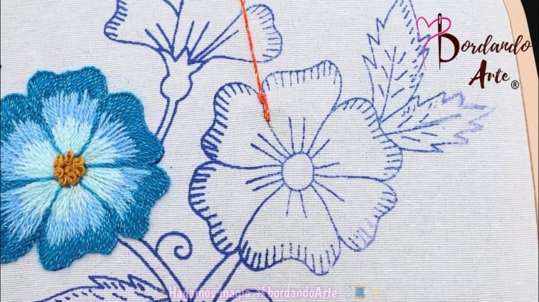 ¡FÁCIL‼️RÁPIDO‼️🌼BORDADO DE FLORES MATIZADAS🌼 #bordandoarte #handmade #stitching