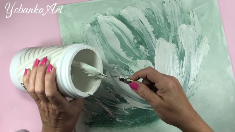 Como Pintar Flor Abstracta en 5 Minutos/ Tutorial Fácil de Pintura Acrílica Moderna