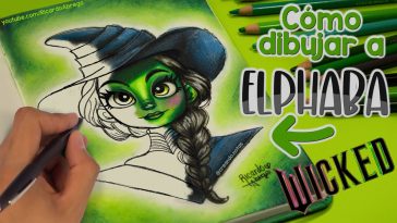 Cómo dibujar a ELPHABA de WICKED estilo PRINCESA DE DISNEY - #wicked #elphaba #disney #dibujo #idea