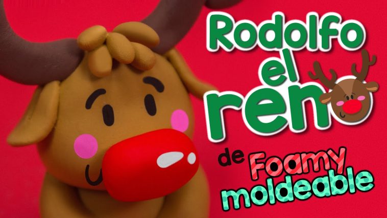 Cómo hacer a Rodolfo el reno de FOAMY MOLDEABLE - #navidad #christmas #foamy #idea #porcelanafria