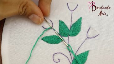 Fácil‼️BORDE FLORES TRIDIMENSIONALES🌷😱PUNTADAS RÁPIDAS👌 #handmade #embroidery #stitching