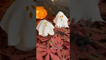 Fantasmas de porcelana fría con vela artificial para iluminar #halloween #fantasmas #diyghost