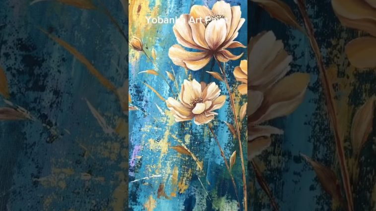 Flores pintadas con pintura acrílica #art #painting #pinturaacrilica