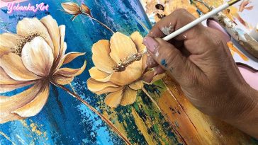 Flores vibrantes pintadas en Acrílico: Técnica Fácil Paso a Paso