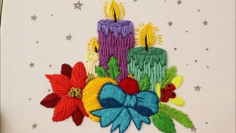 Wow‼️FÁCIL BORDADO NAVIDEÑO🎅😱PUNTADAS PARA PRINCIPIANTES👌 #handmade #embroidery #stitching