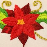 Wow‼️🎅PUNTADAS FÁCILES PARA BORDAR FLORES NAVIDEÑAS🧑‍🎄😱#handmade #bordandoarte #embroidery