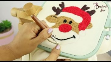 ¡Super fácil! SERVILLETAS NAVIDEÑAS CON AGUJA MAGICA #handmade #embroidery #christmas