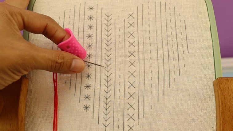 ✅14 PUNTADAS BÁSICAS DE BORDADO😱PRINCIPIANTES👌FÁCIL, BONITO Y RAPIDO🪡 #handmade #stitching