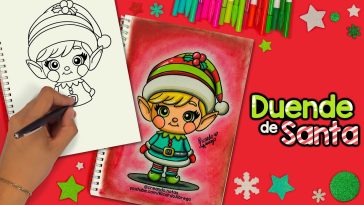 Como dibujar un DUENDE de SANTA paso a paso - #dibujo #navidad #duende #santaclaus #dibujos