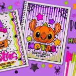 Cómo hacer PORTADAS BONITAS de HALLOWEEN de STITCH y HELLO KITTY