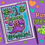 Cómo hacer una PORTADA BONITA de DINOSAURIOS - #portadasbonitas #portadas #dinosaur