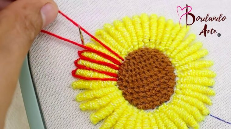 Es muy fácil‼️😱PUNTADAS EN RELIEVE PARA BORDADOS DE FLORES✅🌸 #handmade #stitching #embroidery