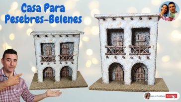 🔴Crea HERMOSAS CASAS EN CARTÓN  Para PESEBRES, BELENES con este tutorial paso a paso 2025